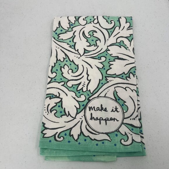 Molly Hatch Notions Cotton Tea Towel Mint Green Scrollwork Dish Towel - Picture 12 of 12